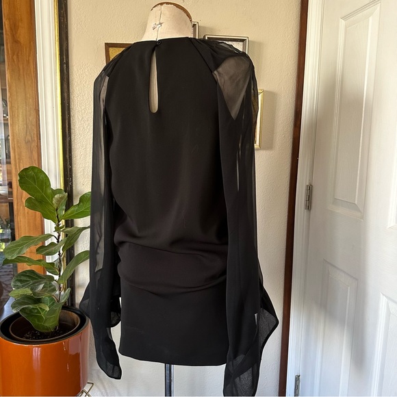 Mack & James Badgley Mischka Silk Angel Sleeve Party Dress Like New - Picture 4 of 9